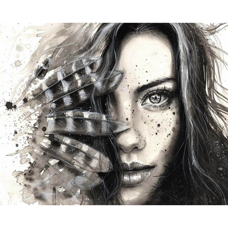 Női arc grafika hatású fali poszter DCV1096