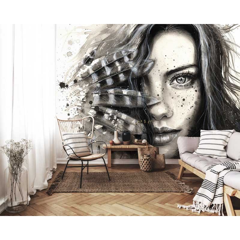 Női arc grafika hatású fali poszter DCV1096