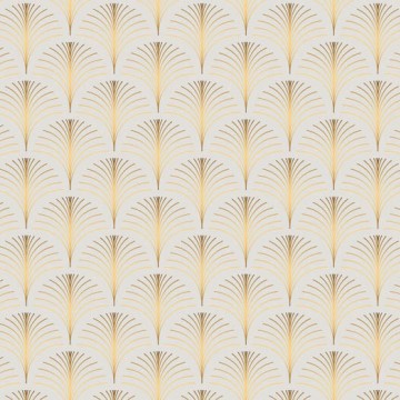 Art Deco boltív mintás fali poszter, bézs, aranysárga DC1118