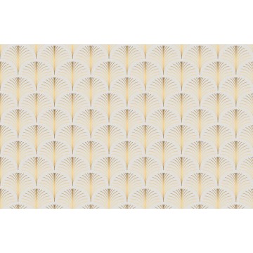 Art Deco boltív mintás fali poszter, bézs, aranysárga DC1118