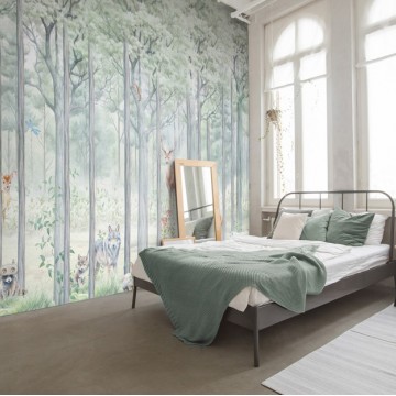 Erde állatok fali poszter, üde zöld szürke DC1229