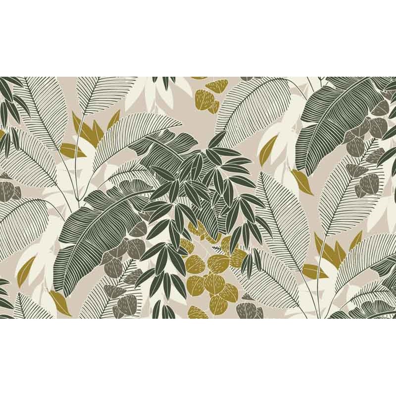 Barna zöld nagy levelek fali poszter DC1279