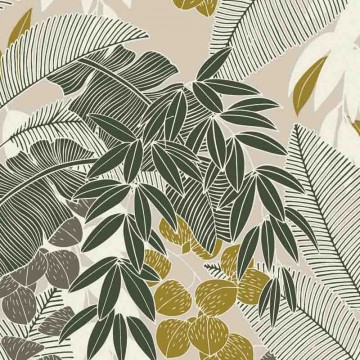 Barna zöld nagy levelek fali poszter DC1279