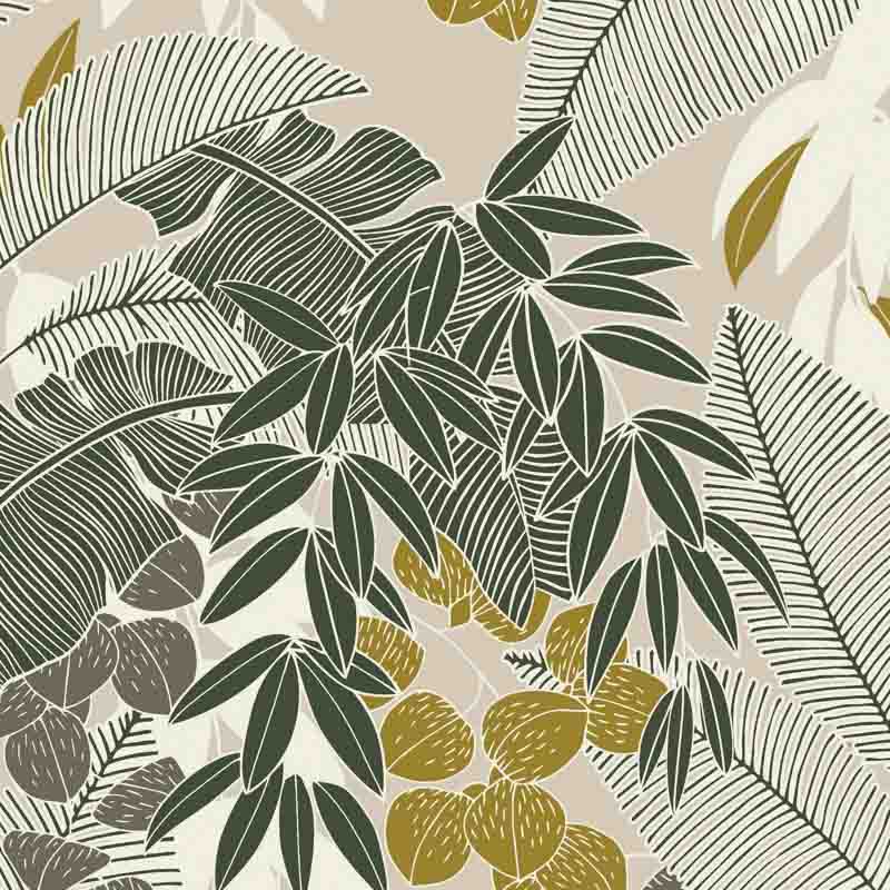 Barna zöld nagy levelek fali poszter DC1279