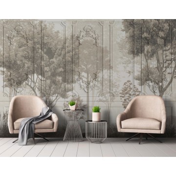 Barna elegáns klasszikus hangulatú fali poszter fákkal DC1192