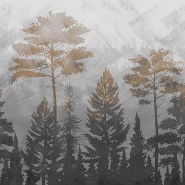 Barna fali poszter fákkal DC1204