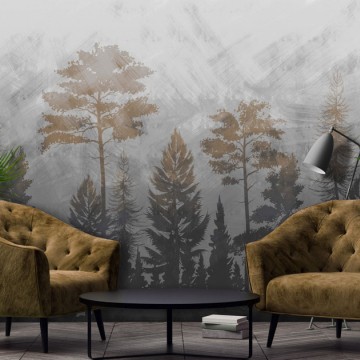 Barna fali poszter fákkal DC1204