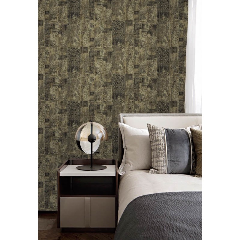 Sötétbarna koptatott hatású keleties stílusú design tapéta GL76405 (Blossom)