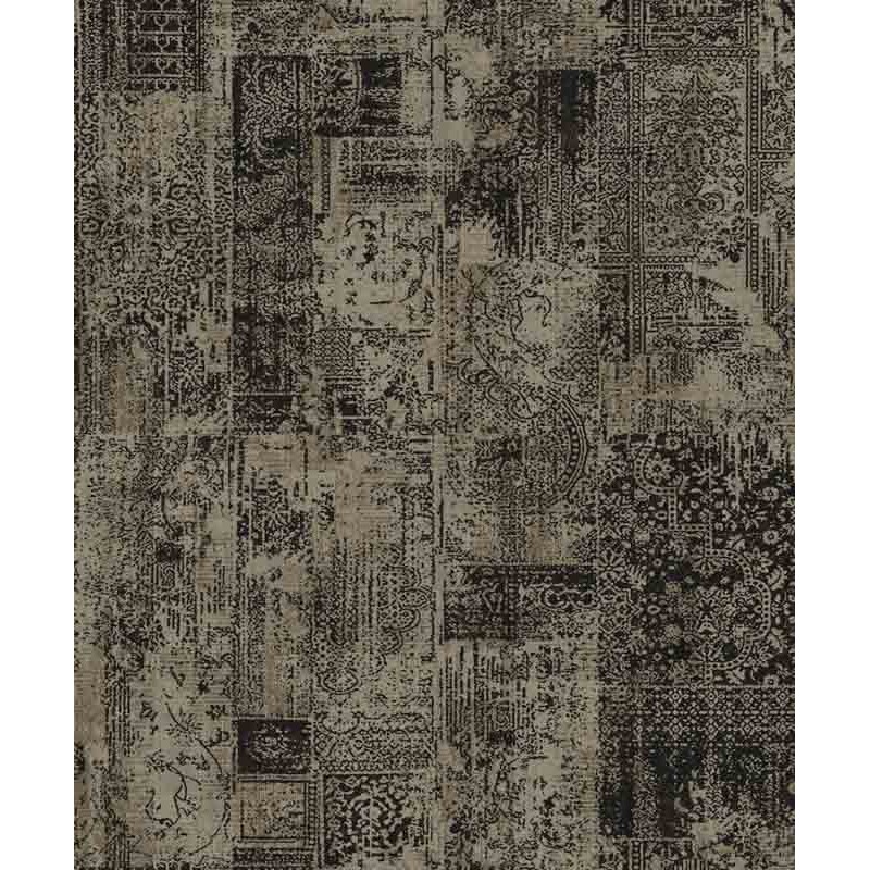 Sötétbarna koptatott hatású keleties stílusú design tapéta GL76405 (Blossom)