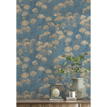Elegáns koptatott hatású virágos tapéta kék ma95706 (Mosaic)