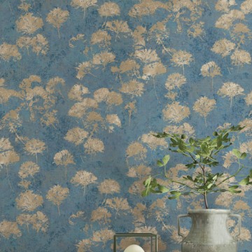 Elegáns koptatott hatású virágos tapéta kék ma95706 (Mosaic)