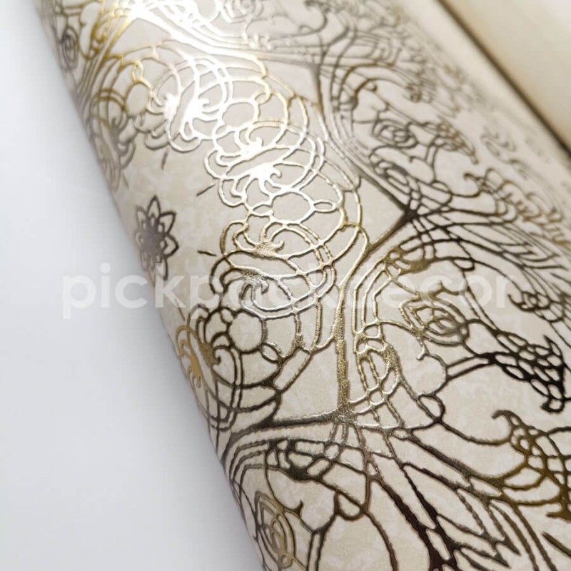 Ezüst és arany mintával díszített klasszikus tapéta SR28503 (Shiraz)