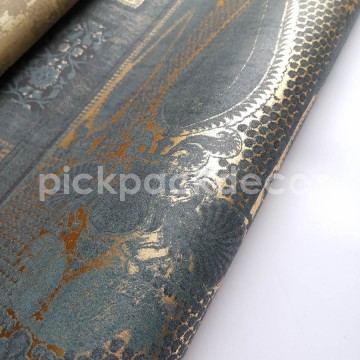 Sötétkék arany tapéta keleties hangulatú mintával SR28006 (Shiraz)