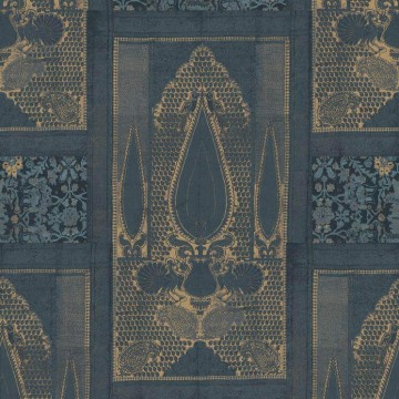 Sötétkék arany tapéta keleties hangulatú mintával SR28006 (Shiraz)