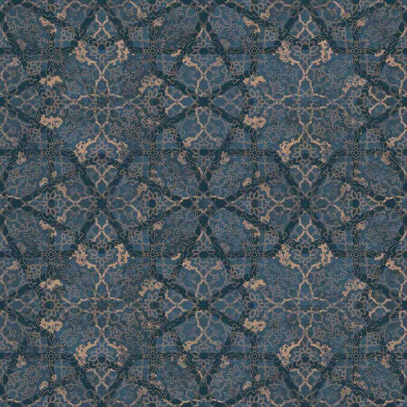 Sötétkék alapon arany mintás tapéta, elegáns SR28305 (Shiraz)