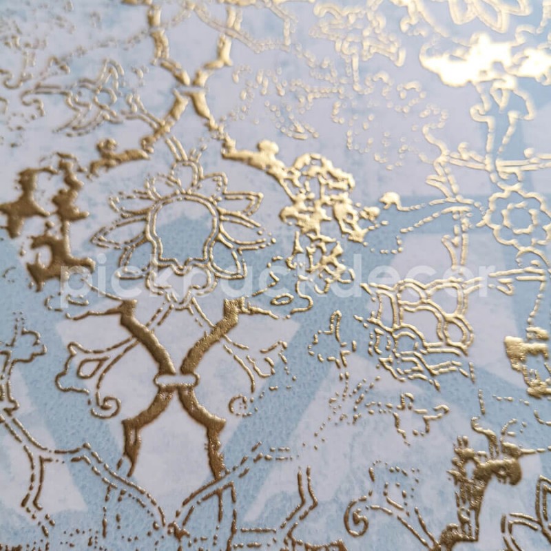 Keleties hangulatú tapéta, világoskék és arany SR28303 (Shiraz)