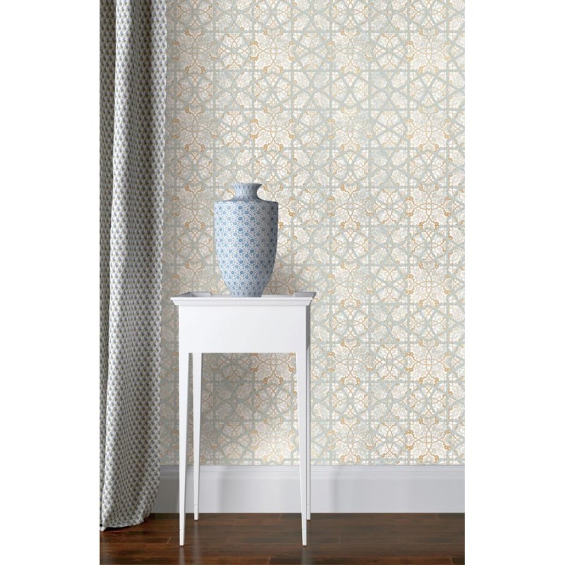 Sötétkék alapon arany mintás tapéta, elegáns SR28305 (Shiraz)