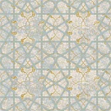 Keleties hangulatú tapéta, világoskék és arany SR28303 (Shiraz)