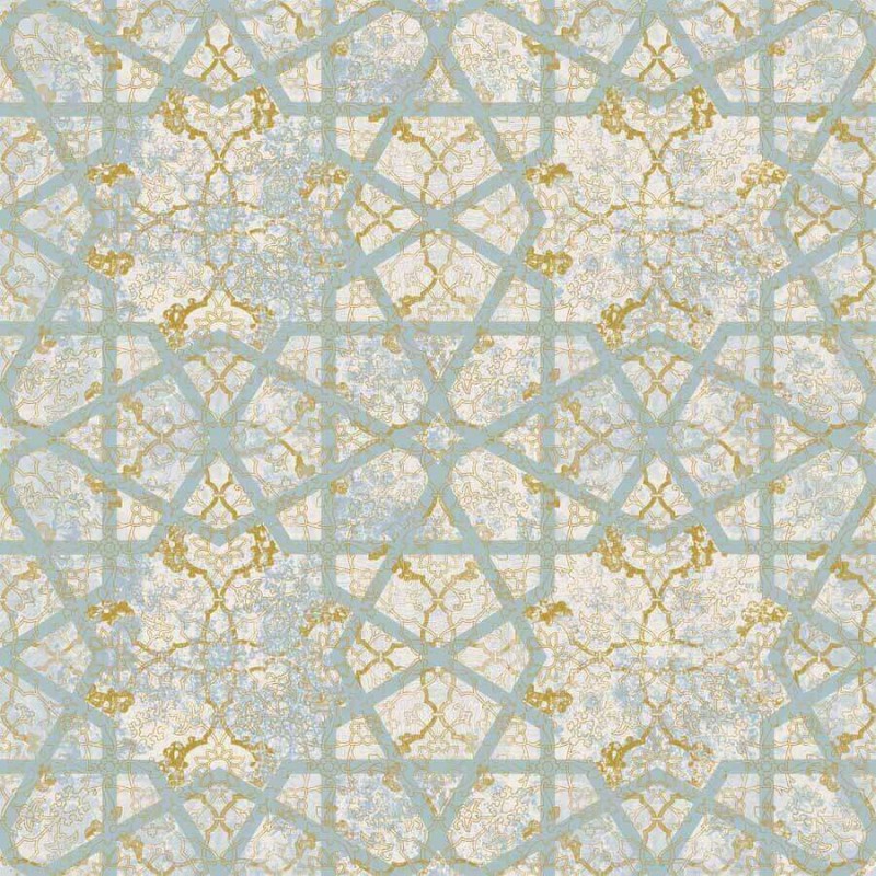 Keleties hangulatú tapéta, világoskék és arany SR28303 (Shiraz)