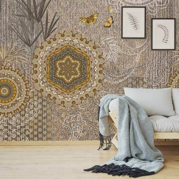 Klasszikus motívumokkal és növénymintával  díszített posztertapéta TD4155 (300x280 cm)  (Circle of Life)