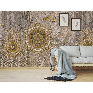 Klasszikus motívumokkal és növénymintával  díszített posztertapéta TD4155 (300x280 cm)  (Circle of Life)