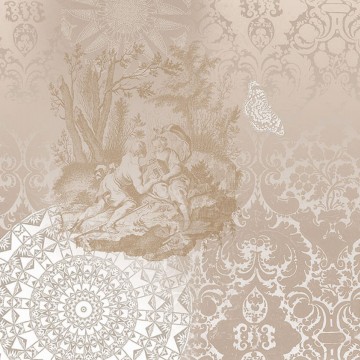 Klasszikus mintával díszített posztertapéta naturális árnyalatokkal TD4174 (300x280 cm)  (Circle of Life)