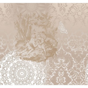 Klasszikus mintával díszített posztertapéta naturális árnyalatokkal TD4174 (300x280 cm)  (Circle of Life)