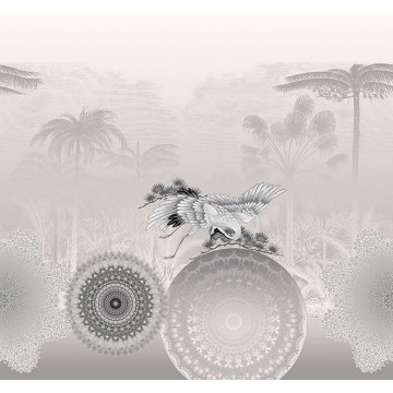 Elegáns, világos árnyalatú trópusi fali poszter TD4176 (300x280 cm)  (Circle of Life)