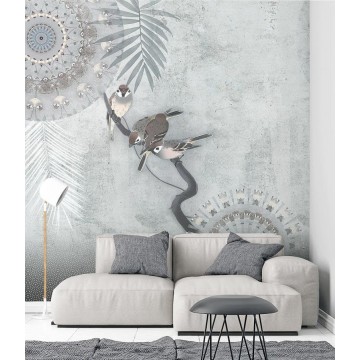 Madarak faágon szürke posztertapéta TD4190 (300x280 cm)  (Circle of Life)