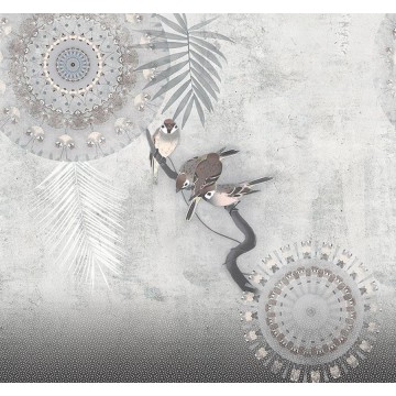 Madarak faágon szürke posztertapéta TD4190 (300x280 cm)  (Circle of Life)