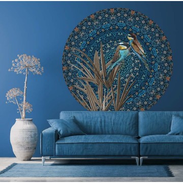 Kör alakú poszter madár mintával, kék TD4210 (átmérő: 100 cm vagy 150 cm) (Circle of Life)