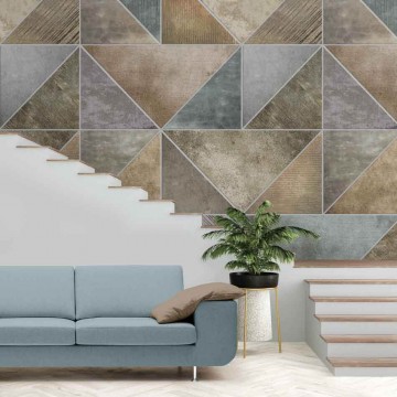 Barna-szürke körcikk mintás posztertapéta (200X280 cm) INK7528 (Esbjerg)