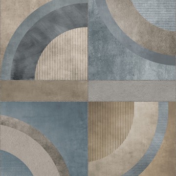 Barna-szürke körcikk mintás posztertapéta (200X280 cm) INK7510 (Esbjerg)