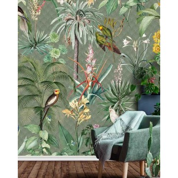 Fali poszter növényekkel, madarakkal (200x280 cm) INK7557 (Floral)