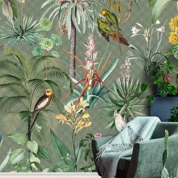 Fali poszter növényekkel, madarakkal (200x280 cm) INK7557 (Floral)