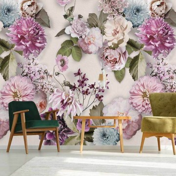 Élénk virágos fali poszter (200x280 cm) INK7564 (Floral)