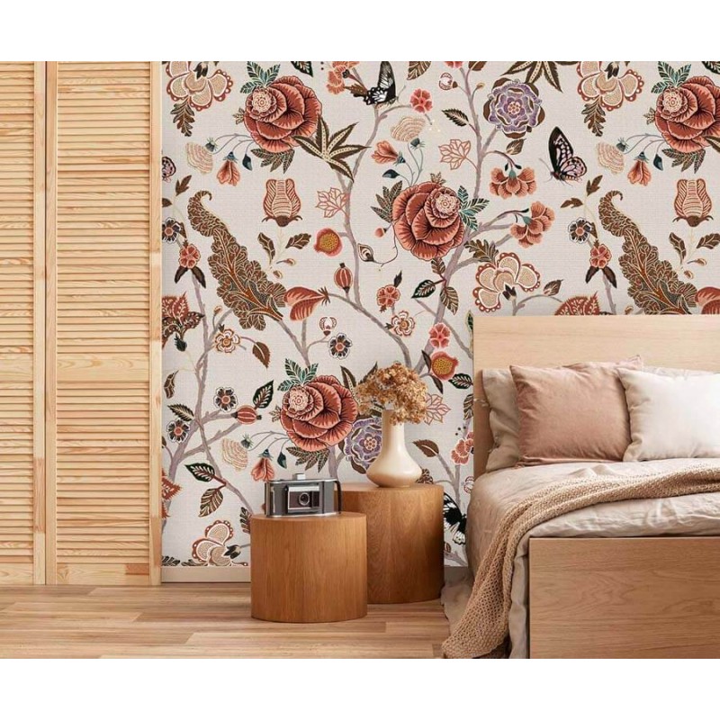 Barna vintage virágos fali poszter (200x280 cm) INK7568 (Floral)