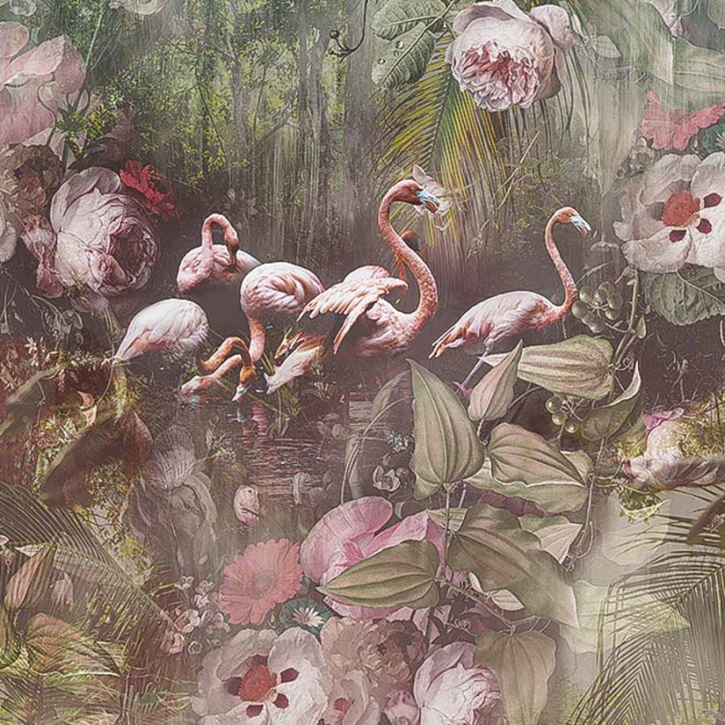 Festmény hatású posztertapéta madarakkal (200x280 cm) INK7553 (Floral)