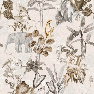 Fali poszter elefántokkal (200x280 cm) INK7590 (Floral)