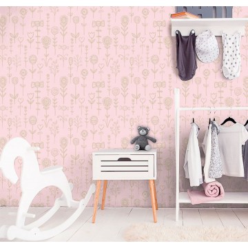 Rózsaszín virágos tapéta 27192 (Morris and Mila)