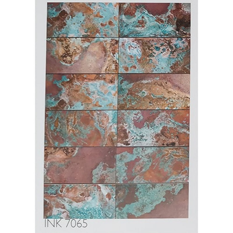 Ipari stílusú fémhatású posztertapéta, barna türkiz INK7065  (200 x 300 cm) (New Materials)