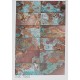 Ipari stílusú fémhatású posztertapéta, barna türkiz INK7065  (200 x 300 cm) (New Materials)