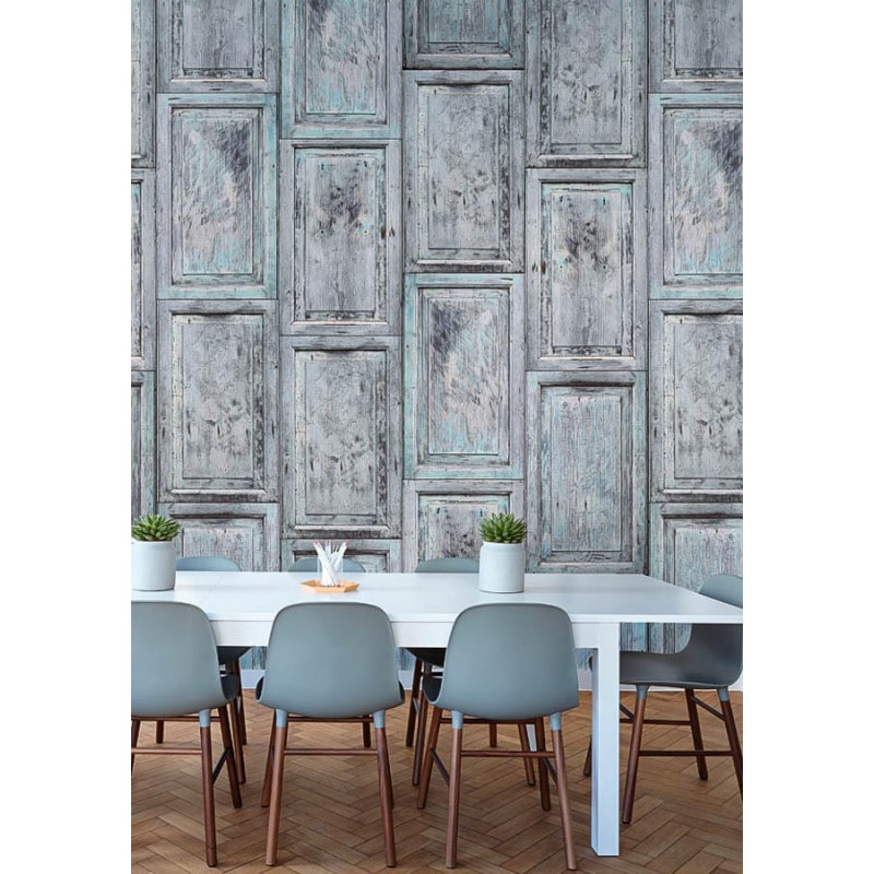 Fautánzatú posztertapéta, pasztell kék INK7383 (200 x 280 cm) (Materials)