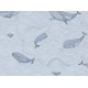 Gyerekszoba tapéta hullámokkal és bálnákkal, kék 220732 (Doodleedo)