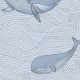 Gyerekszoba tapéta hullámokkal és bálnákkal, kék 220732 (Doodleedo)