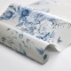 Elegáns kék design tapéta nagy virágmintával 6140 (Blue and White)