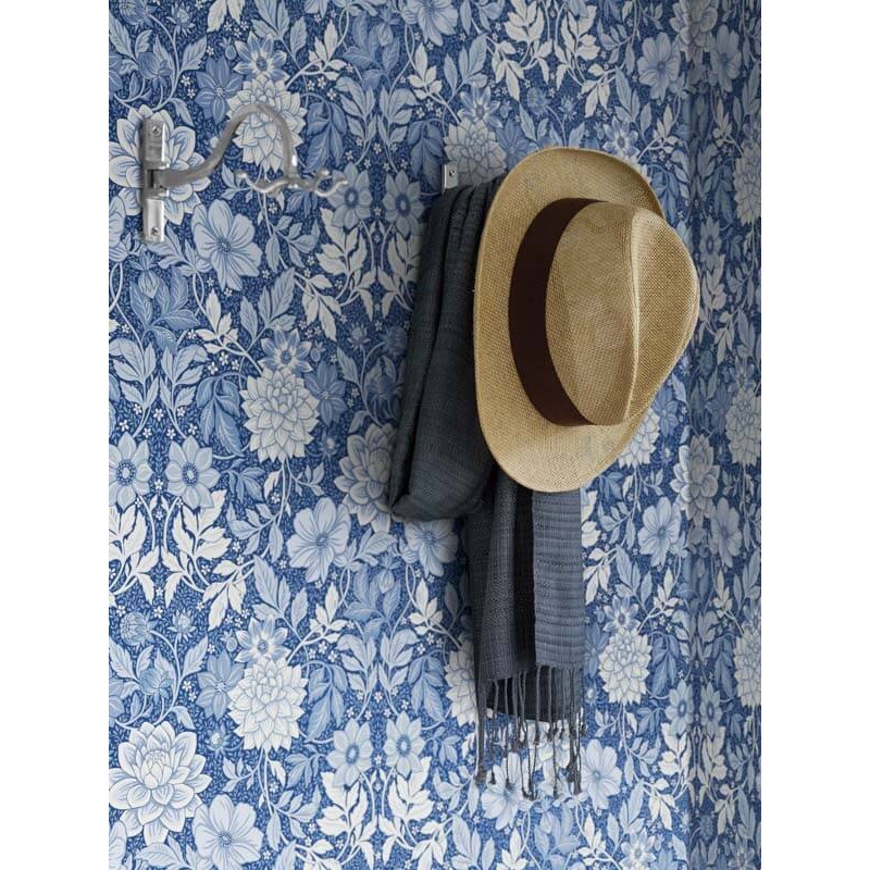 Dáliák kék design tapéta 6141 (Blue and White)