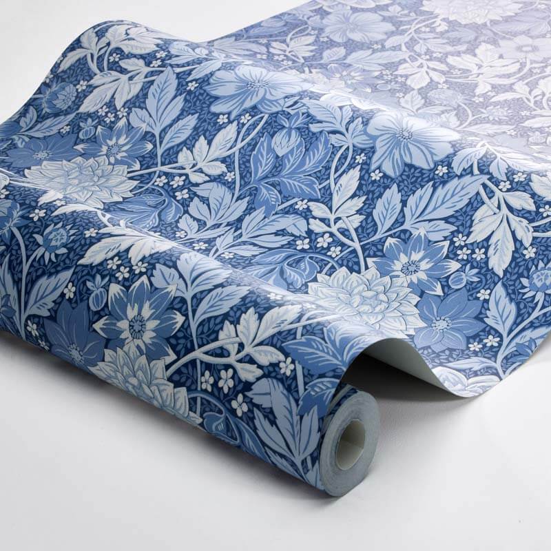 Dáliák kék design tapéta 6141 (Blue and White)