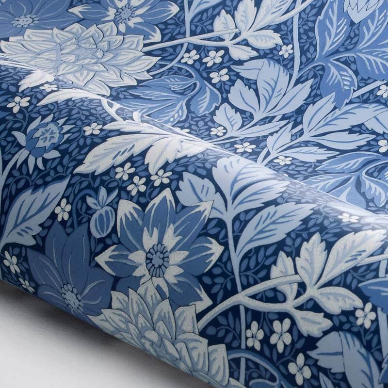 Dáliák kék design tapéta 6141 (Blue and White)