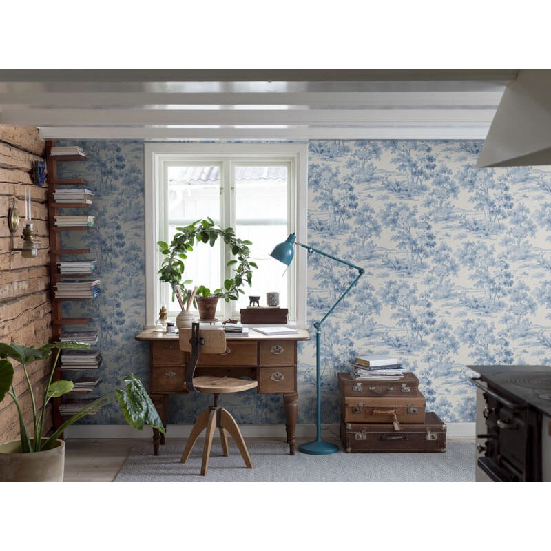 Tisztás világoskék design tapéta 6142 (Blue and White)